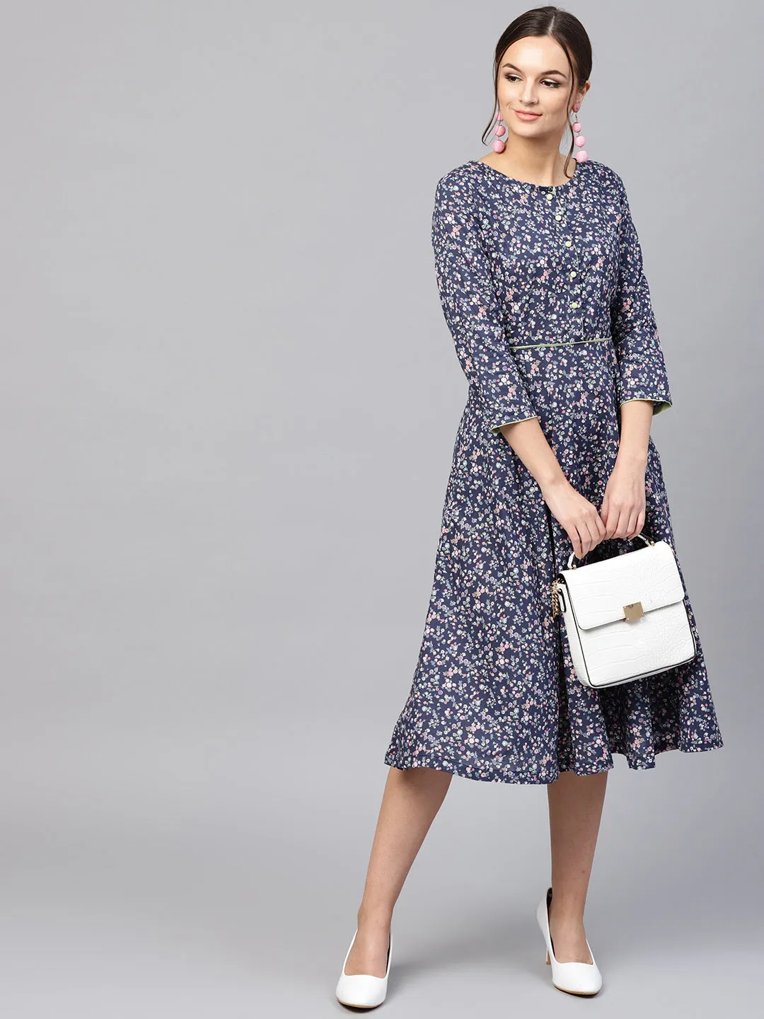 Women Navy Floral Dress