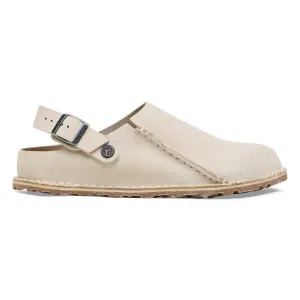 Birkenstock Lutry Womens Narrow Suede Shoes - Eggshell, Premium Model 1026346B