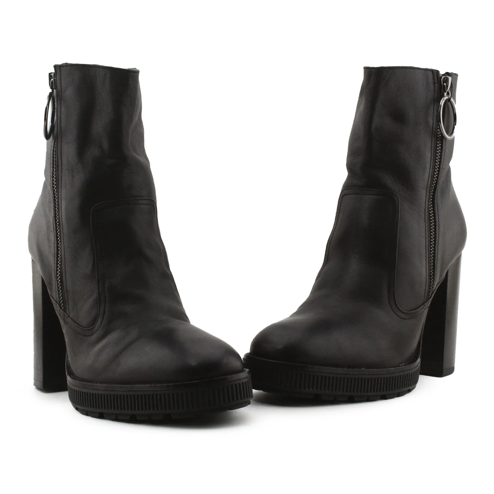 Zara Woman Zipper Platfom Boots | 100% Authentic Leather