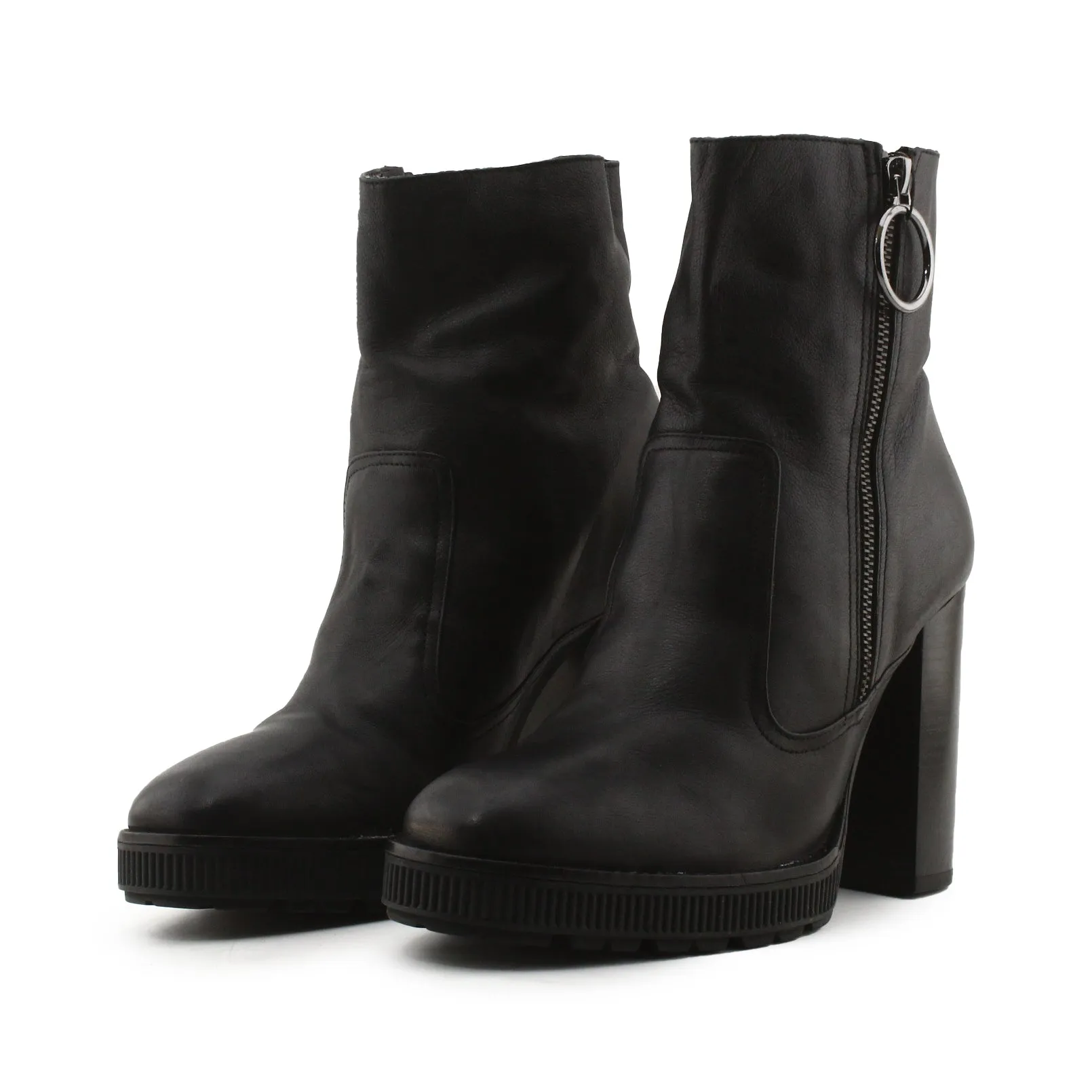 Zara Woman Zipper Platfom Boots | 100% Authentic Leather